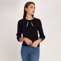 Pull col rond manches longues